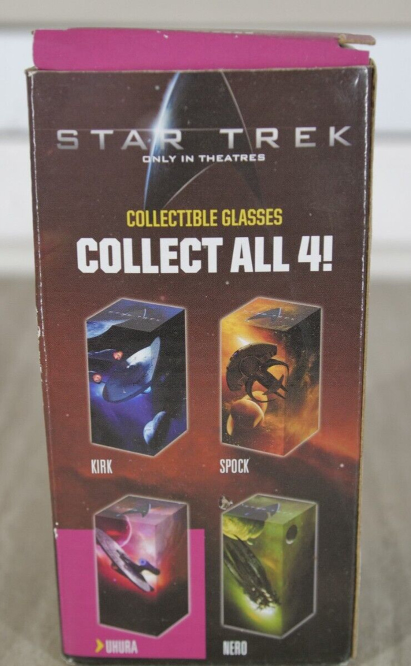 STAR TREK GLASS (2009) BURGER KING UHURA GLASS New Open Box COLLECTIBLE